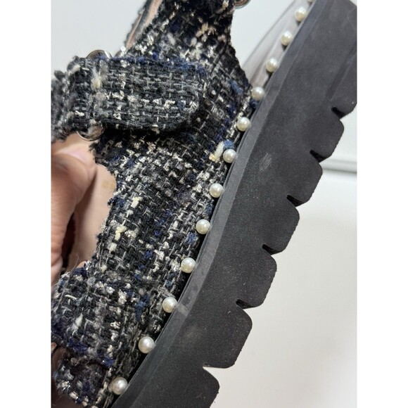 Stuart Weitzman Zoe Lift Embellished Tweed Sandals Sz 7 New - Picture 9 of 10